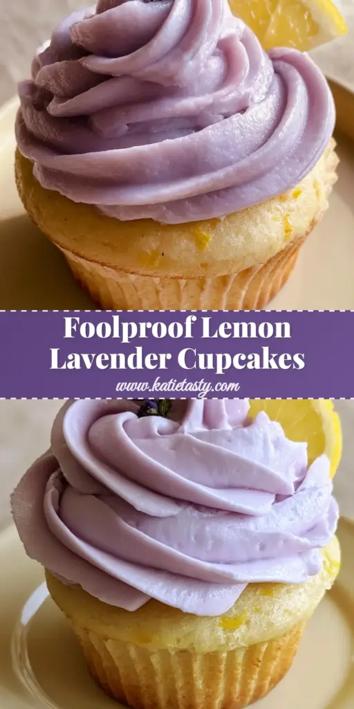 Lavender Cupcakes with Lemon Zest Sponge and Pastel Purple Frosting 4 A handheld smartphone photo of a fresh lemon lavender cupcake on a ceramic plate, featuring pastel purple buttercream and a lemon slice garnish. (lavender cupcakes)