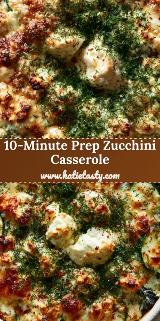 Baked Zucchini Spinach and Feta Casserole with a Bubbly Golden Crust 4 Overhead shot of a Baked Zucchini Spinach and Feta Casserole in a white dish with a bubbly golden mozzarella crust and fresh dill.