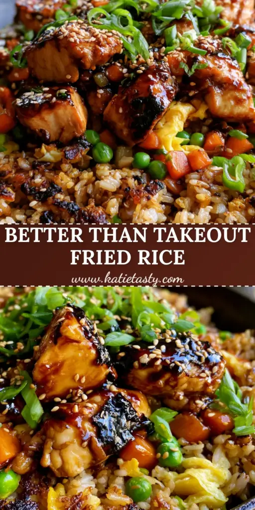 Teriyaki Chicken Fried Rice: The Ultimate One-Pan Cast Iron Recipe 4 A close-up of Teriyaki Chicken Fried Rice in a cast iron skillet featuring charred chicken, glossy mahogany sauce, and bright green scallions.