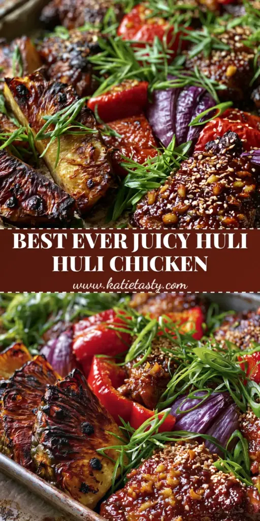 Huli Huli Chicken: The Ultimate Sheet Pan Guide to Mahogany Glazed Bliss 3 Overhead shot of Huli Huli Chicken on a sheet pan with charred pineapple and mahogany glaze.