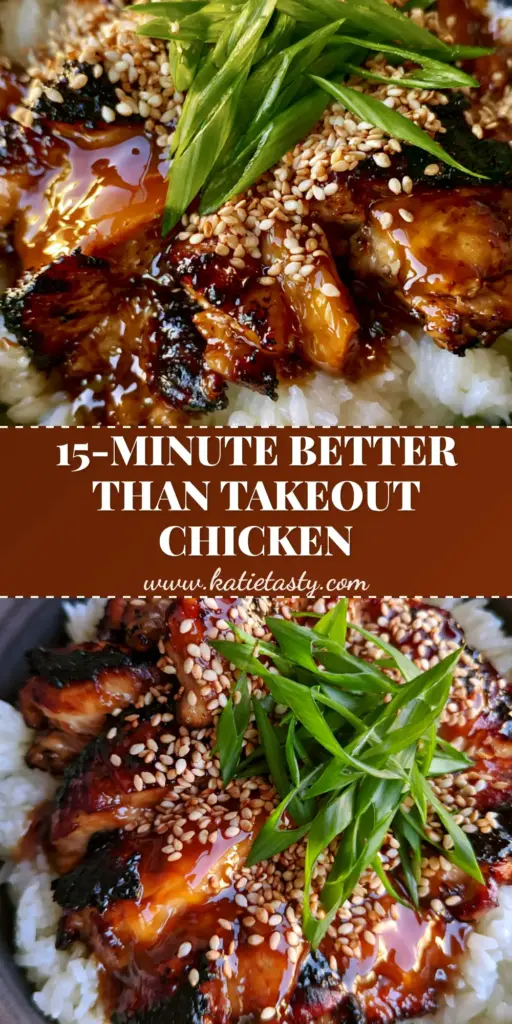 A top-down smartphone photo of a Teriyaki Chicken Recipe bowl featuring sliced mahogany chicken, jasmine rice, and bias-cut green onions.