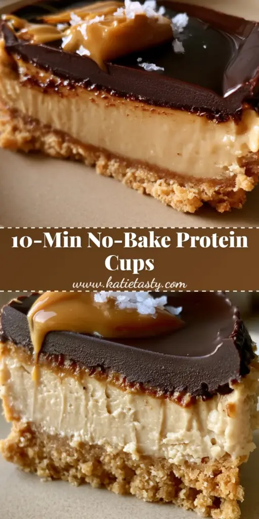 A stack of Protein Peanut Butter Cheesecake Cups with perfectly defined layers of golden crust and dark chocolate shell. (Protein Peanut Butter Cheesecake Cups)