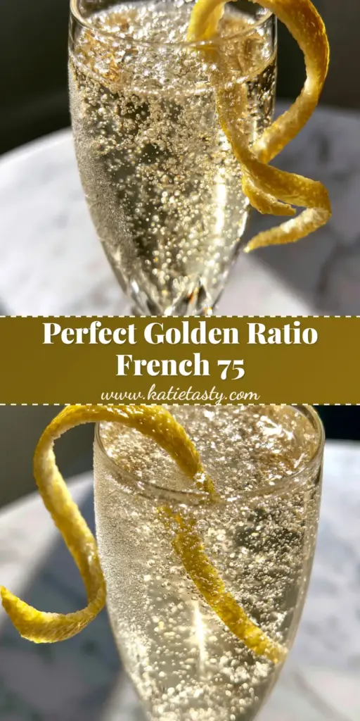 French 75 Cocktail: The Ultimate Guide to the Perfect Sparkling Gin Classic 4 A chilled crystal champagne flute on a marble table featuring a French 75 cocktail with a lemon spiral and vigorous bubbles.