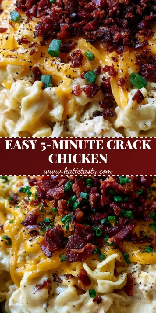 Crack Chicken and Noodles: The Ultimate Creamy Comfort Food Recipe 4 A professional hero shot of Crack Chicken and Noodles in a ceramic bowl featuring thick egg noodles, shredded chicken, melted cheddar, and a mountain of crispy bacon bits.