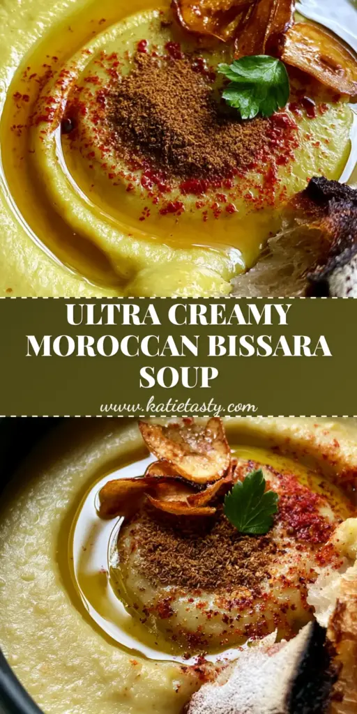 Moroccan Split Pea Soup (Creamy & Authentic Bissara) 4 A close-up of Moroccan split pea soup in a black bowl with olive oil, cumin, and charred sourdough bread.