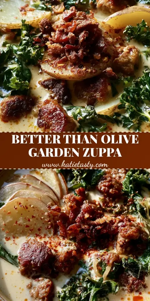 Zuppa Toscana soup recipe: The Ultimate Creamy Italian Classic 4 A vertical shot of a rustic ceramic bowl containing Zuppa Toscana soup recipe with seared sausage, kale, and golden oil droplets.