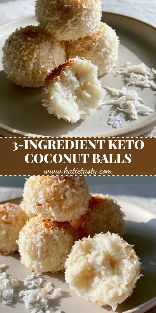 no-bake coconut balls: Easy 3-Ingredient Snowball Treats 3 A stack of no-bake coconut balls showing the fine desiccated coconut coating and flaky sea salt. (no-bake coconut balls)