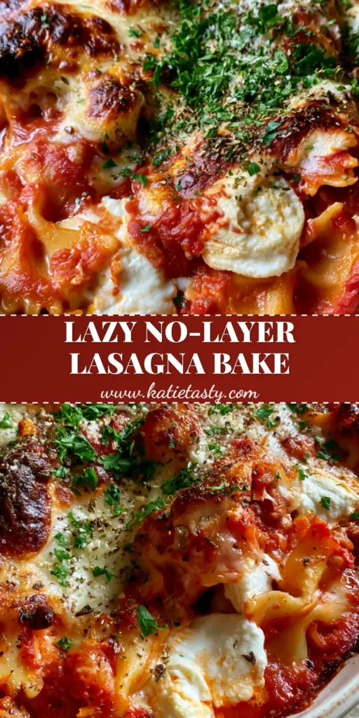 Bow Tie Pasta Lasagna Bake: The Ultimate Cheesy Comfort Food 4 A close-up shot of a bubbling Bow Tie Pasta Lasagna Bake in a ceramic dish with golden-brown melted mozzarella and ricotta dollops.