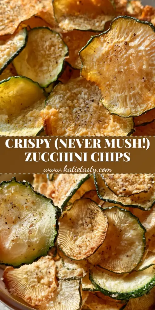 A tall stack of crispy Air fryer zucchini chips with toasted parmesan and cracked black pepper, highlighting a clean snap-break.