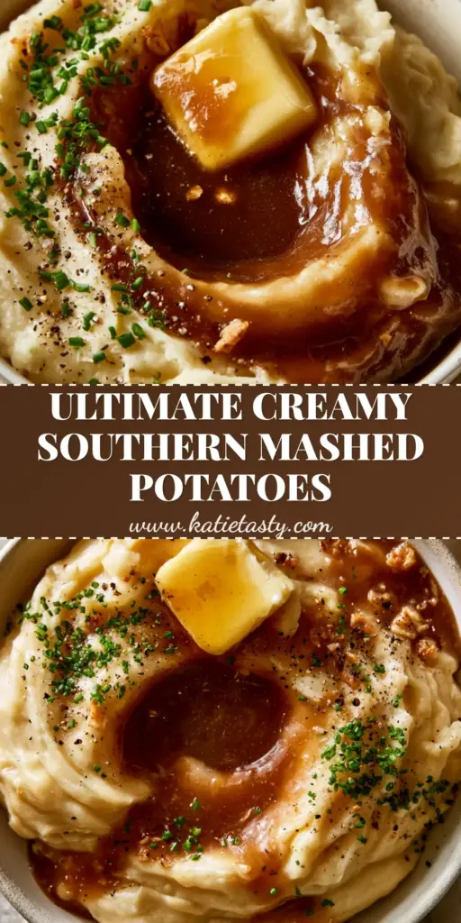 A rustic bowl of whipped gravy potatoes with a deep well of glossy brown gravy and melting butter. (gravy potatoes)