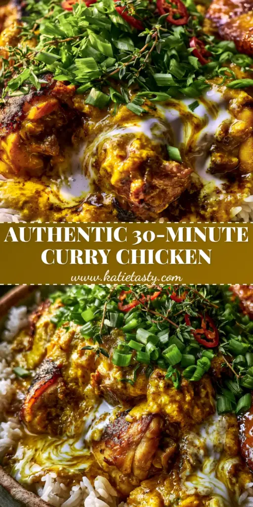 Jamaican Curry Chicken Recipe: A Vibrant Caribbean Masterpiece 4 A top-down view of the best Jamaican Curry Chicken Recipe served in a rustic bowl with jasmine rice, sliced scotch bonnets, and caramelized plantains.